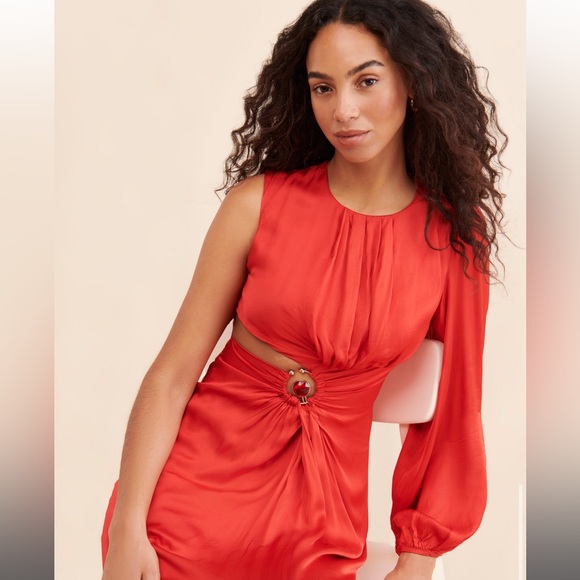 FARM Rio Red One-Shoulder Maxi Dress - Picture 3 of 12